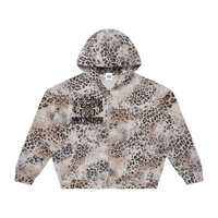 Unisex Vintage Wash Leopard Full Zip Hoodie