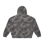 Unisex Vintage Wash Leopard Full Zip Hoodie