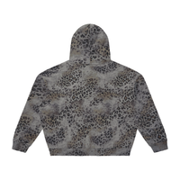 Unisex Vintage Wash Leopard Full Zip Hoodie