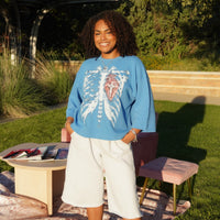 "HE LIVES IN ME" Waffle Knit Tee (Blue)