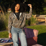 "FEARFULLY MADE" OVERSIZED Leopard print (Dark grey)