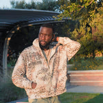 "FEARFULLY MADE" OVERSIZED Leopard Print Hoodie (Beige)