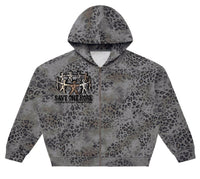 "FEARFULLY MADE" OVERSIZED Leopard print (Dark grey)