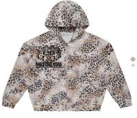 "FEARFULLY MADE" OVERSIZED Leopard Print Hoodie (Beige)