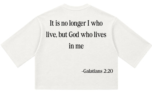 "HE LIVES IN ME" Waffle Knit Shirt